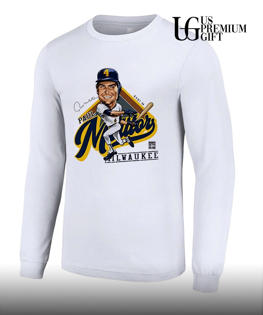 Paul Molitor Milwaukee Brewers baseball Distressed caricature signature shirt