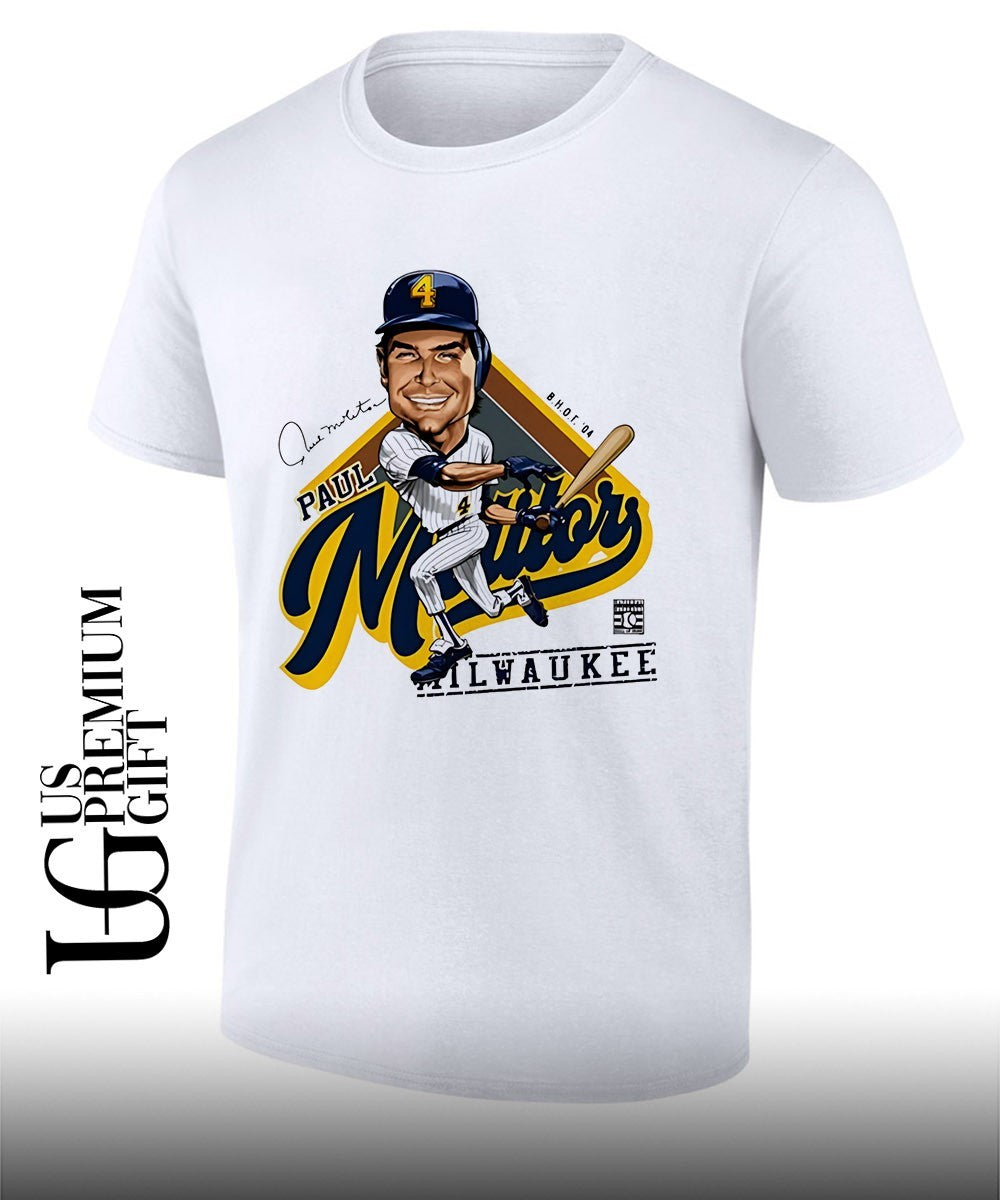 Paul Molitor Milwaukee Brewers baseball Distressed caricature signature shirt