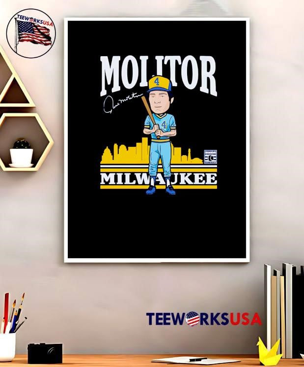 Paul Molitor Signature Baseball Cartoon Milwaukee Brewers shirt