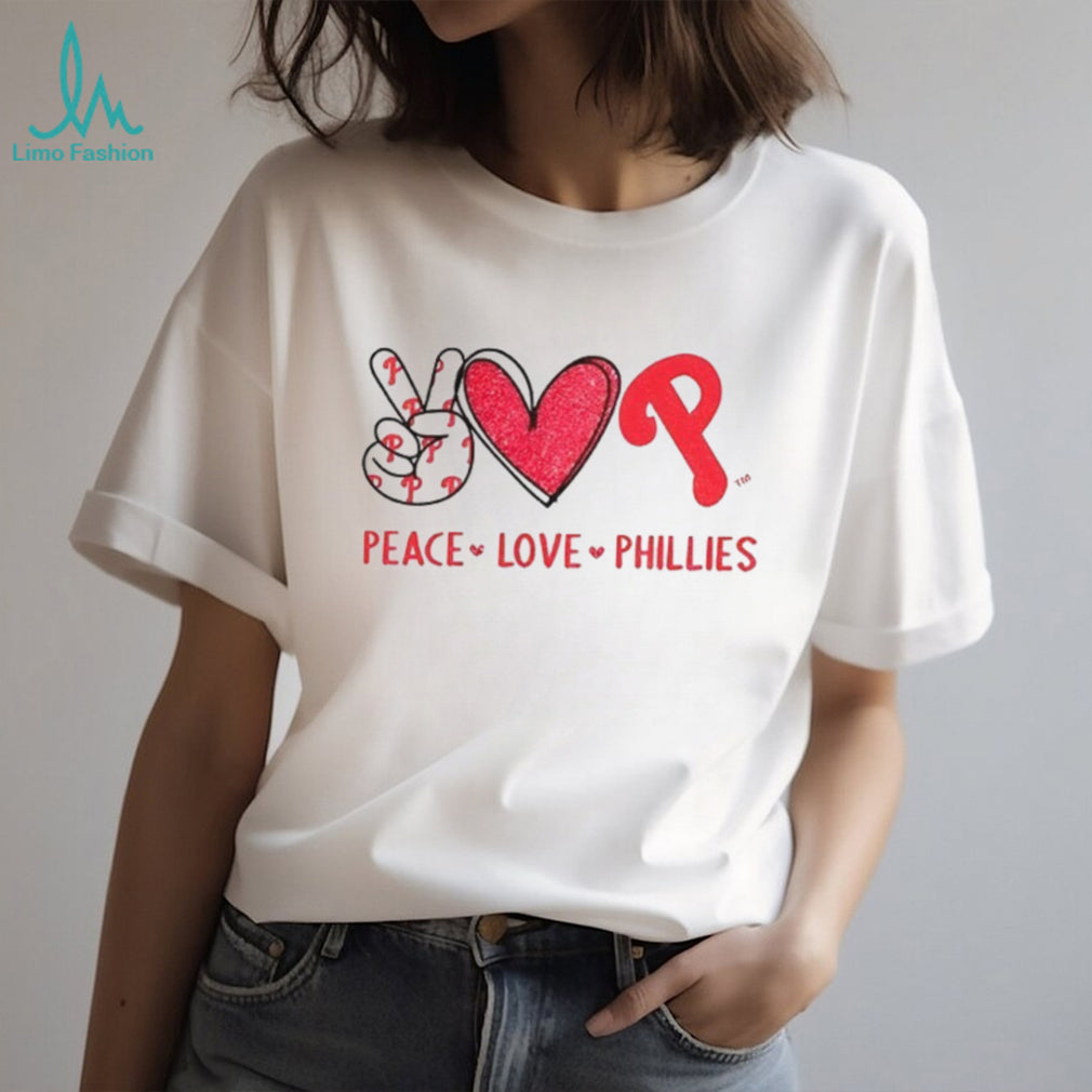 Peace Love Philadelphia Phillies Baseball Team Logo Fan T Shirt