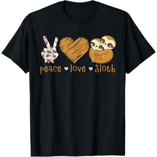 Peace Love Sloth Hand Sign Heart Sloth Lovers T-Shirt Made in USA Hoodie, Sweatshirt | UrbanDripWear.com