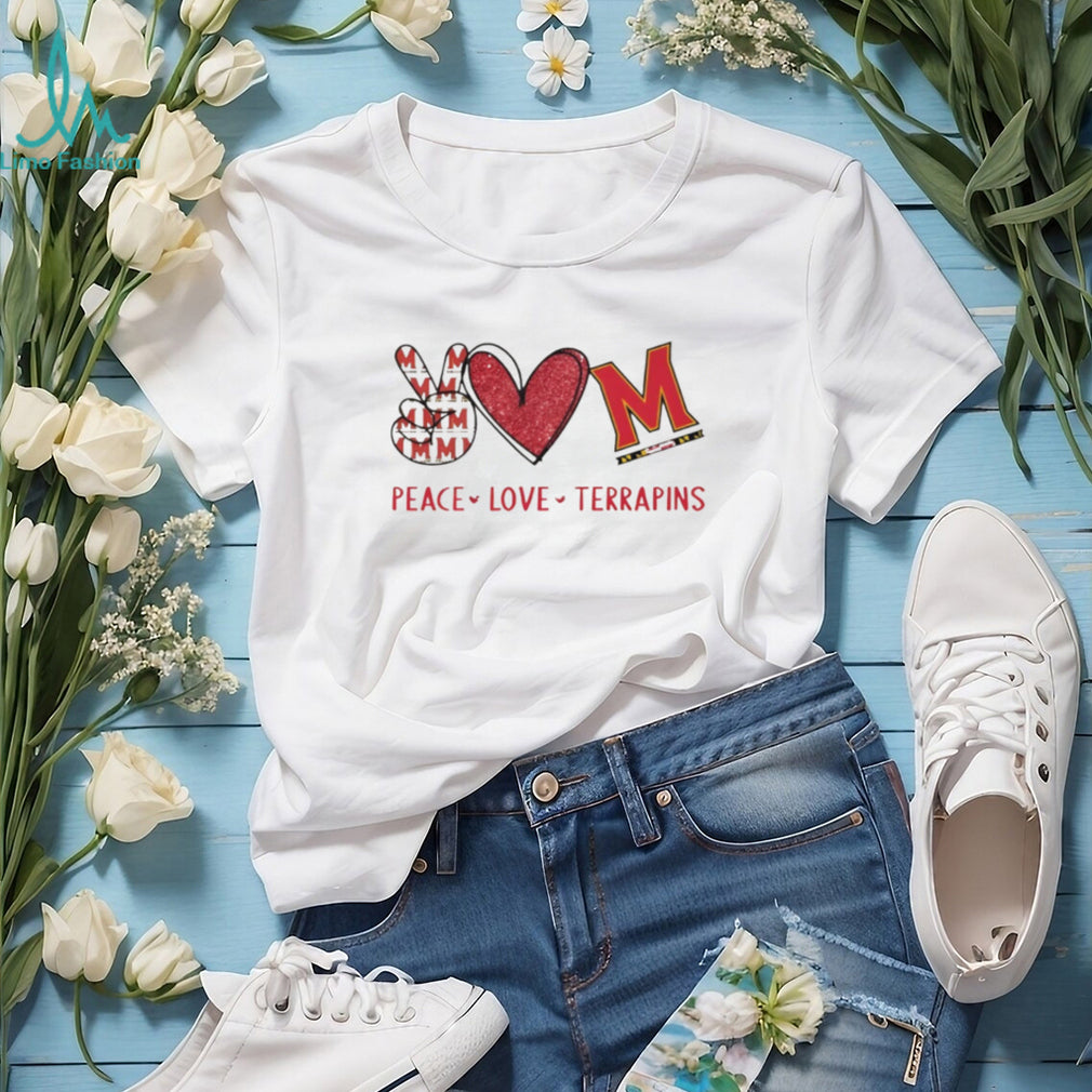 Peace Love Terrapins Maryland College Sports Fan T Shirt