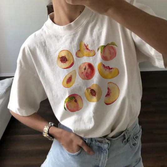 Peach T-Shirt, Vintage Graphic Fruit Sweatshirt, Aesthetic Fruit Womenswear Shirt, Boho Tshirt, Fruit Tee Peach Shirt, Peach Graphic T-Shirt, Gift For Women