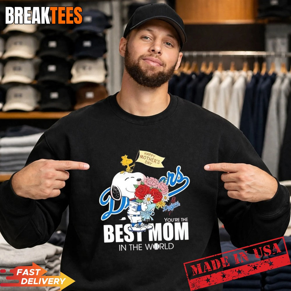 Peanuts Snoopy x Los Angeles Dodgers Happy Mother’s Day T-Shirt