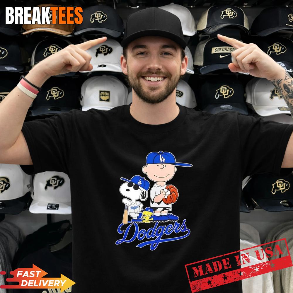Peanuts characters x Los Angeles Dodgers MLB 2026 cartoon Shirt