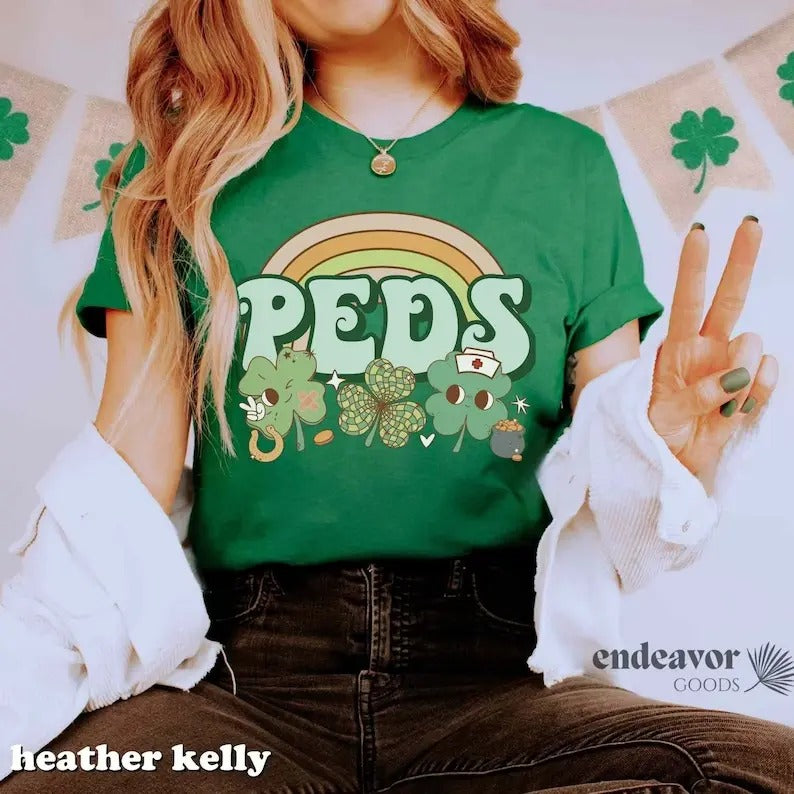 Pediatrics Nurse St Patrick's Day Hoodie and Sweater; T-shirts Sweatshirt | UrbanDripWear.com