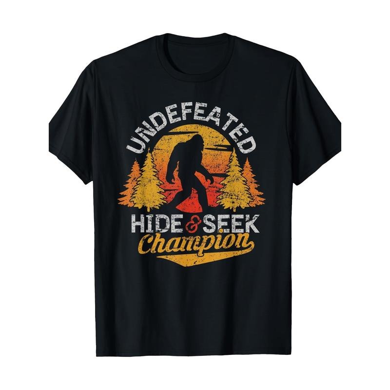 Peekaboo Champion Shirt Sasquatch T-shirt Men's T-shirt Cotton Made in USA Hoodie, Sweatshirt | UrbanDripWear.com