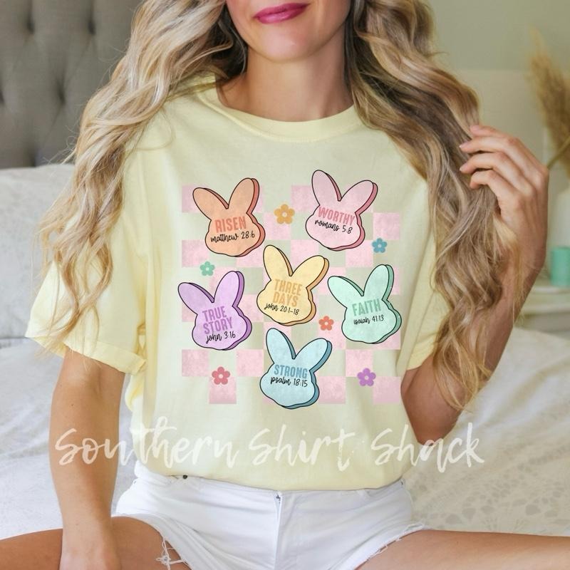Peeps and Bible Verses | Easter T shirt |  yellow  comfort colors t shirt Hoodie, Sweatshirt | UrbanDripWear.com