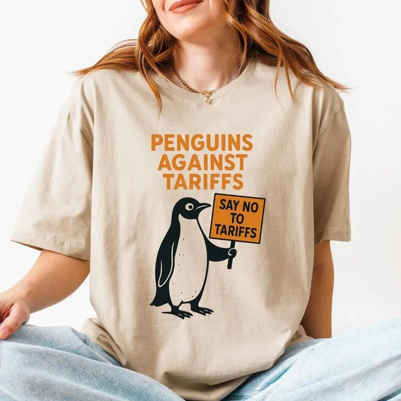 Penguins Against Tariffs Shirt, Resistance Tee Hoodie, Sweatshirt | UrbanDripWear.com