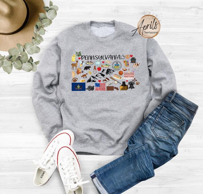 Pennsylvania Sweatshirt, Pennsylvania Hoodie, Gift For Women T-Shirts | UrbanDripWear.com