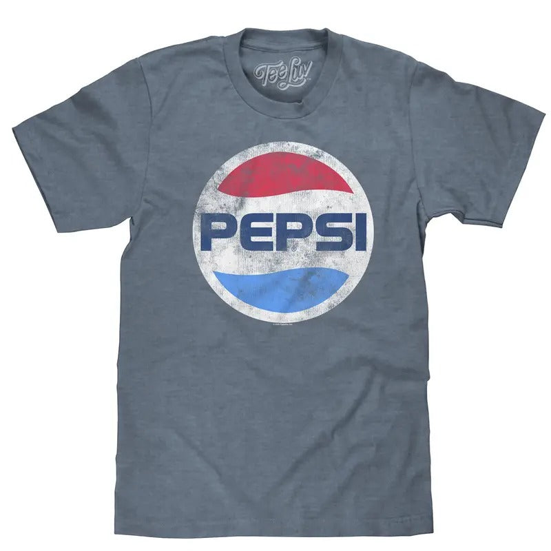 Pepsi Logo Big & Tall T-Shirt - Indigo Heather Hoodie, Sweatshirt | UrbanDripWear.com