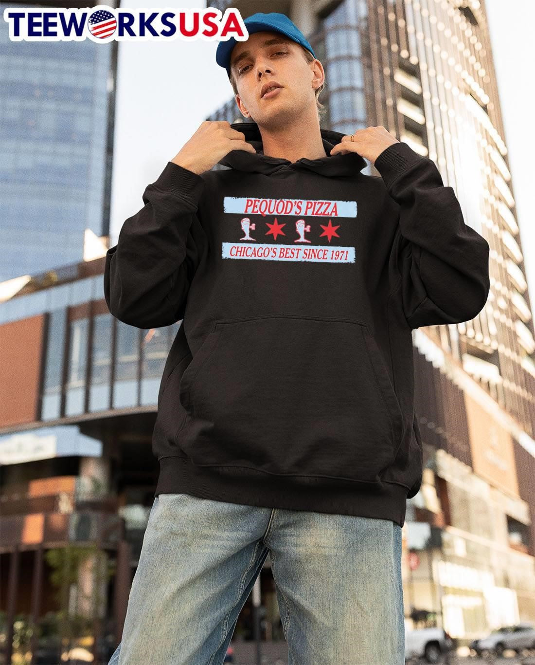 Pequod’s Pizza Chicago’s Best Since 1971 Beer Drinking Whale T-Shirt