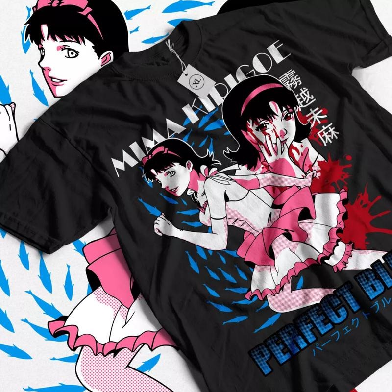 Perfect Blue Anime T-shirt & Sweatshirt, Mima Kirigoe Waifu Cute Girl Graphic Tee, Vintage Oversized Unisex Streetwear,...
