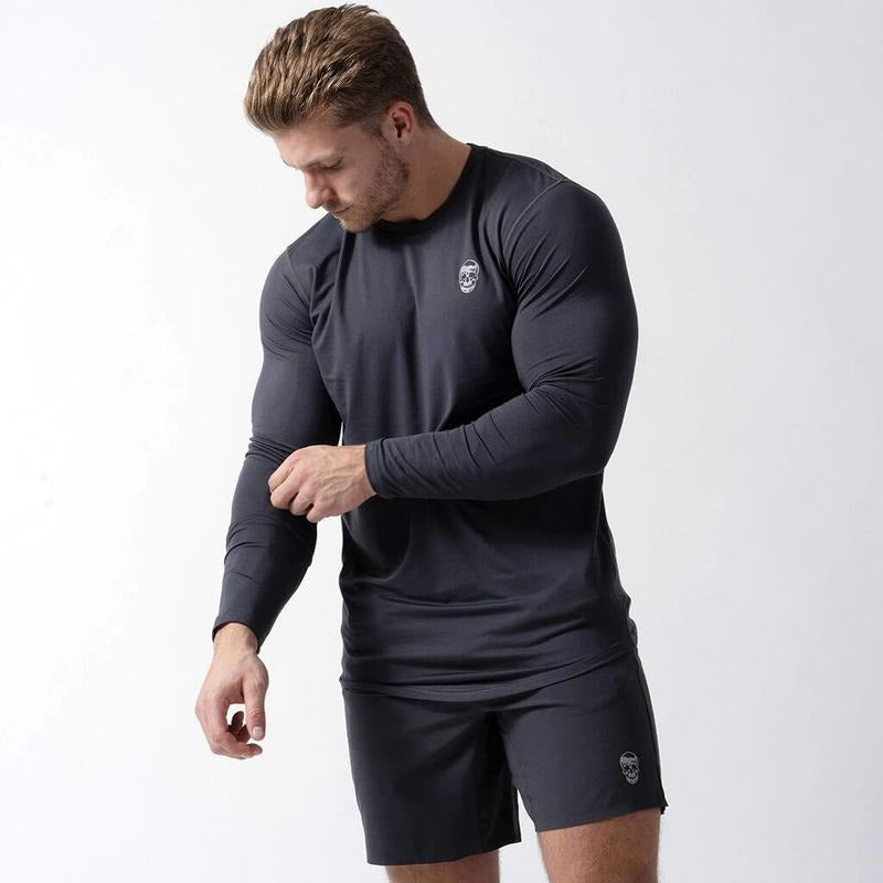 Performance Long Sleeve Shirt - Obsidian Fabric Menswear Top Hoodie, Sweatshirt | UrbanDripWear.com
