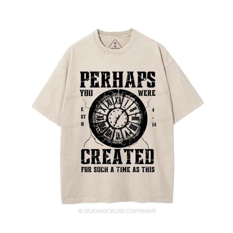Perhaps You Were Created T-Shirt - Comfort Colors Casual Streetstyle Crew Neck Short Sleeve T-Shirt Trendy Tops for Women...