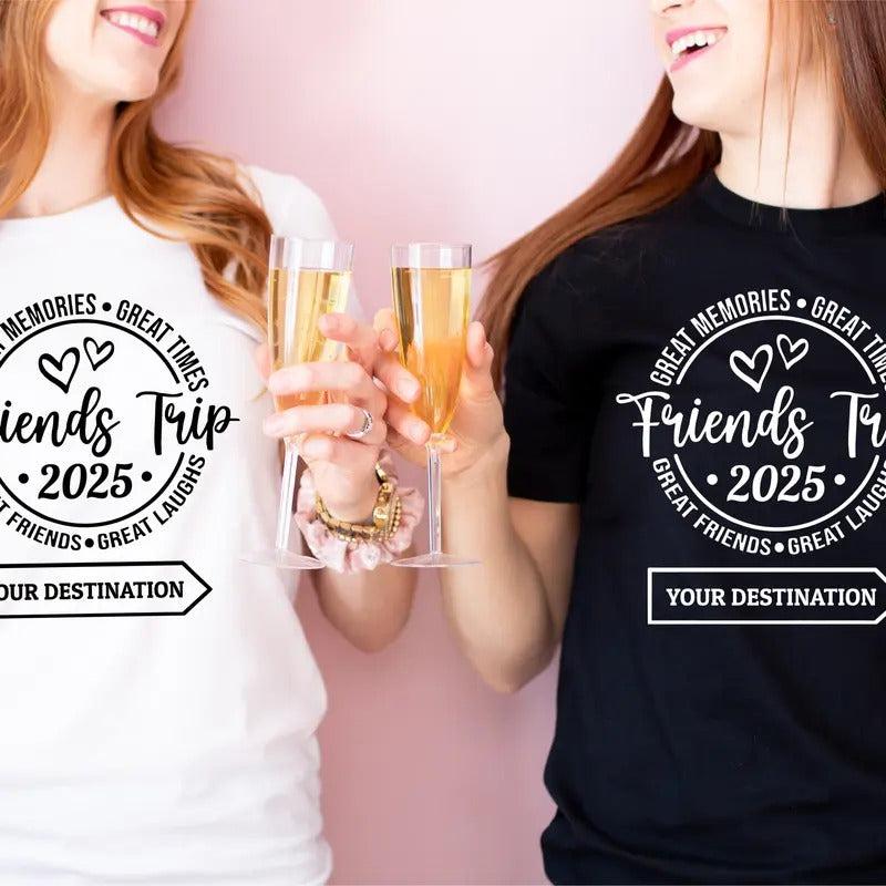 Personalized Friends Trip 2025 T-Shirt, Friends Trip 2025 Shirt, Friends Vacation Tee, Friends Trip Matching Tee, Custom...