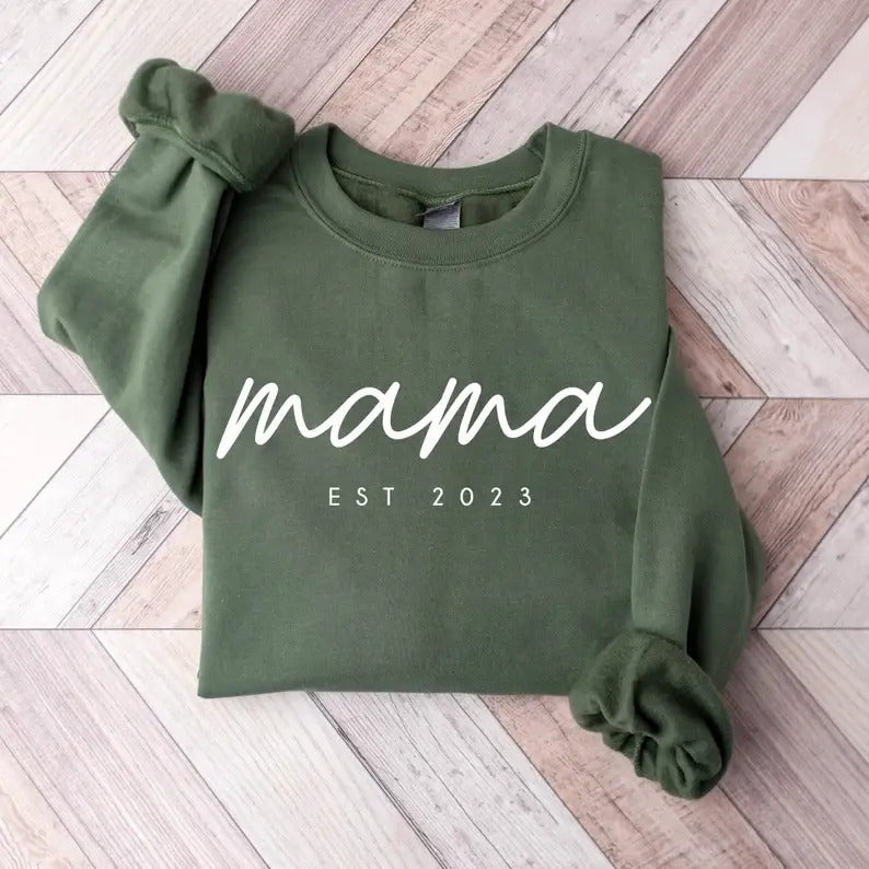Personalized Mama Est Sweatshirt, Hoodie, T-Shirt | UrbanDripWear.com