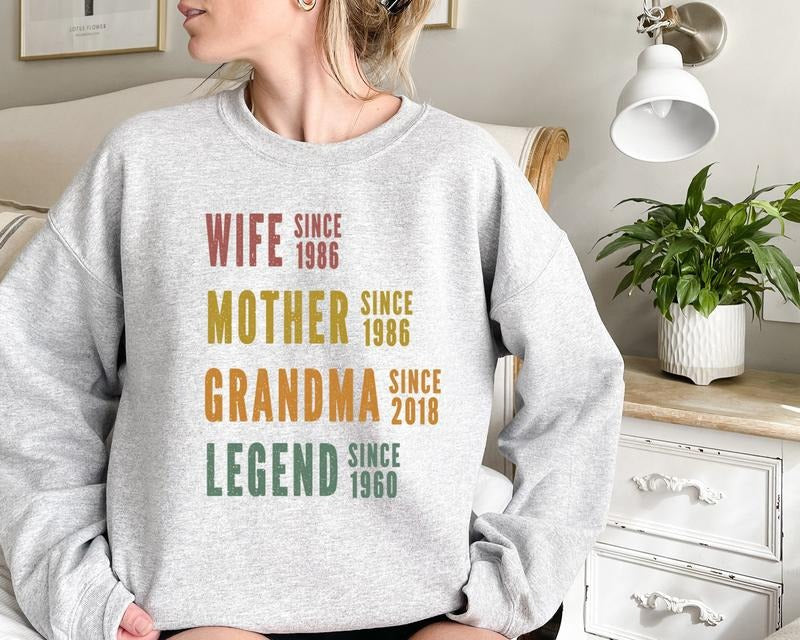 Personalized Mom Grandma Shirt, Mother's Day Shirt, Wife Mother Grandma Legend, Grandmother Custom Dates, Funny Mom...