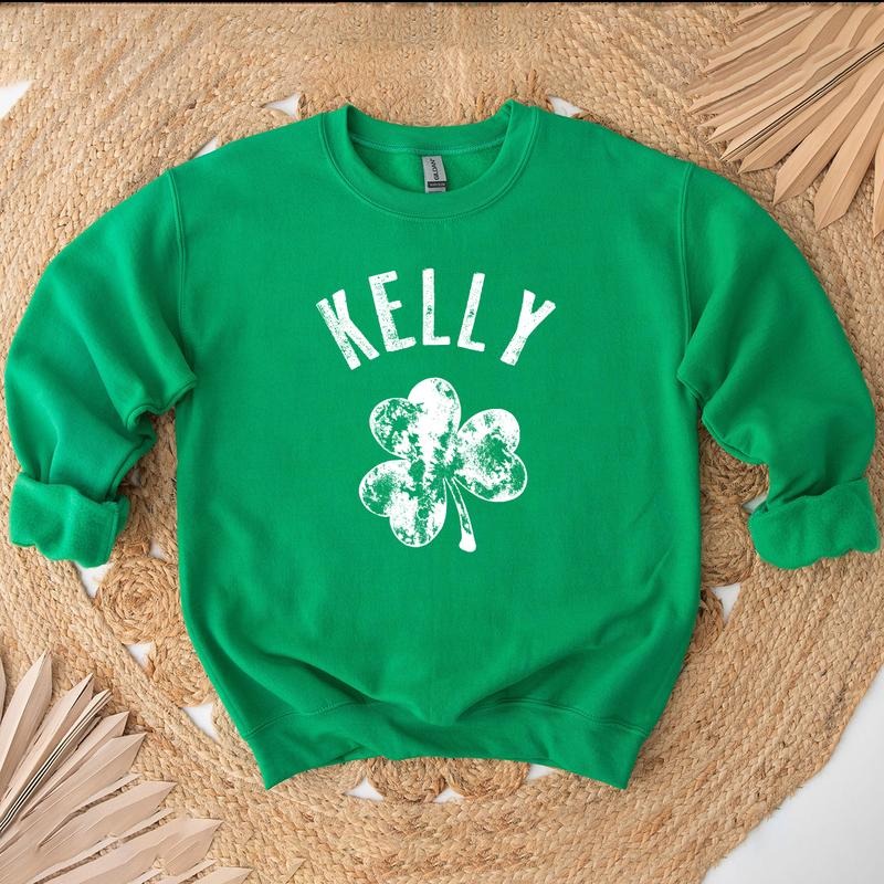 Personalized Name St Patricks Day Crewneck Sweatshirt, Hoodie, T-shirt, St. Patrick's Day Gifts | UrbanDripWear.com