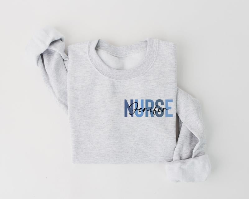 Personalized Nurse Shirt, Custom ER RN Nurse Sweatshirt, RN Nurse Tshirt, Registered Nurse Crewneck, ER Nurse Tee, Nurse...