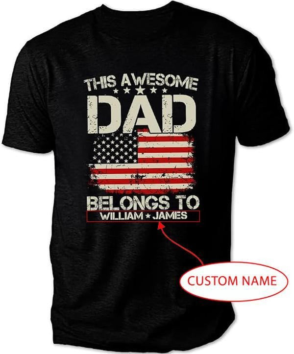 Personalized T-Shirt Gifts For Dad, Father's Day T-Shirt, This Awesome Dad Menswear Top Hoodie, Sweatshirt