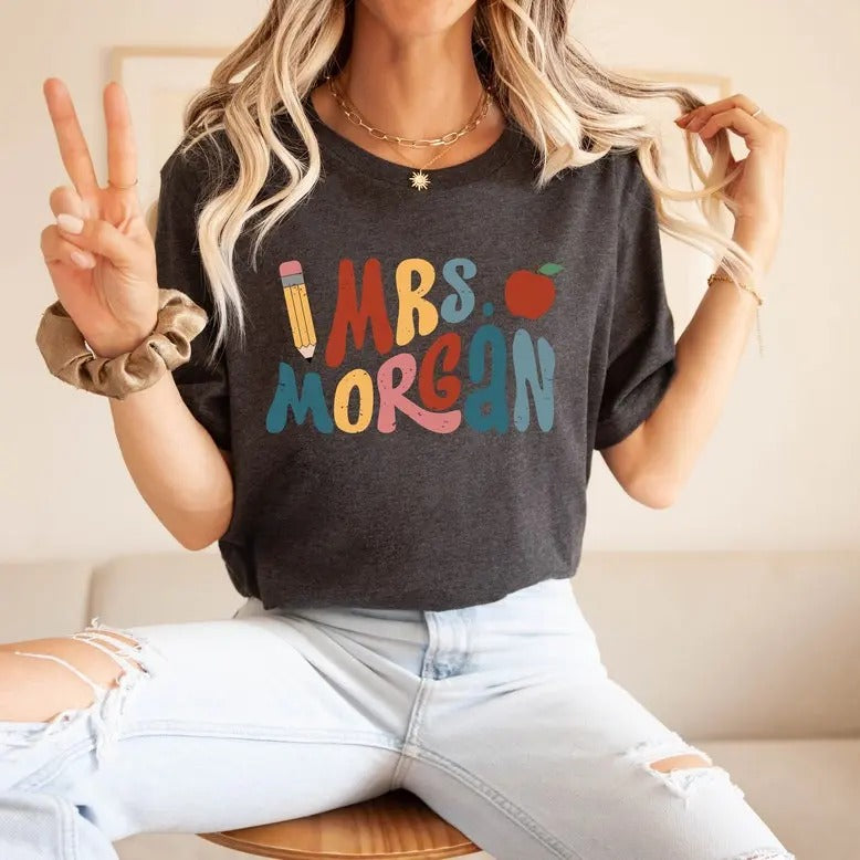 Personalized Teacher Shirt, Happy First Day Of School Shirt For Teachers, Custom 1st Day of School Tshirt, Gift for...