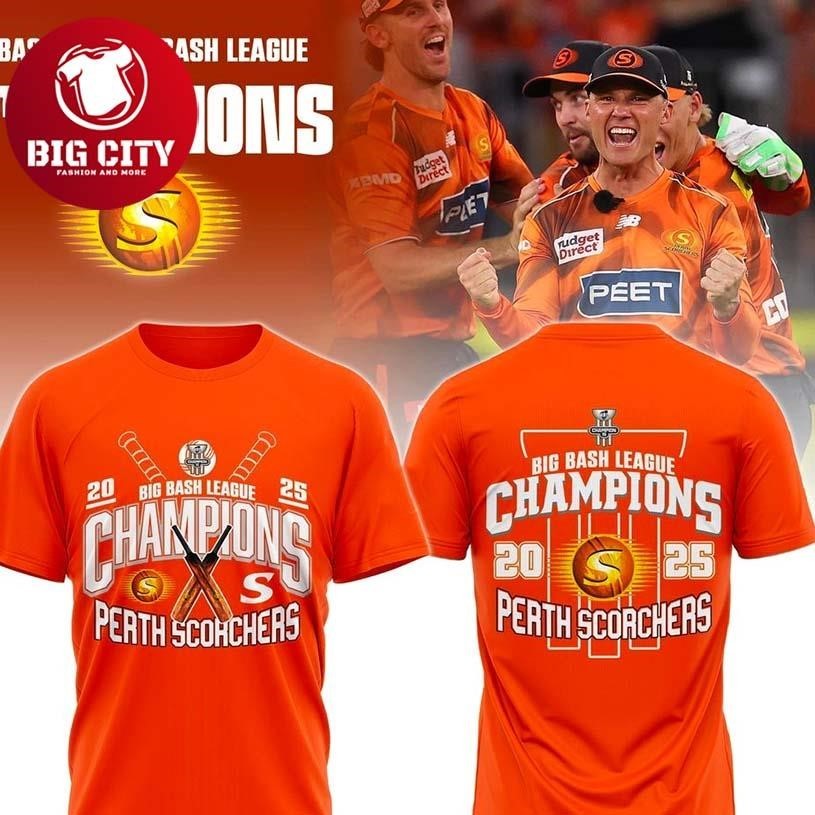 Perth Scorchers 2025 Big Bash League Champions Two Sided Shirt