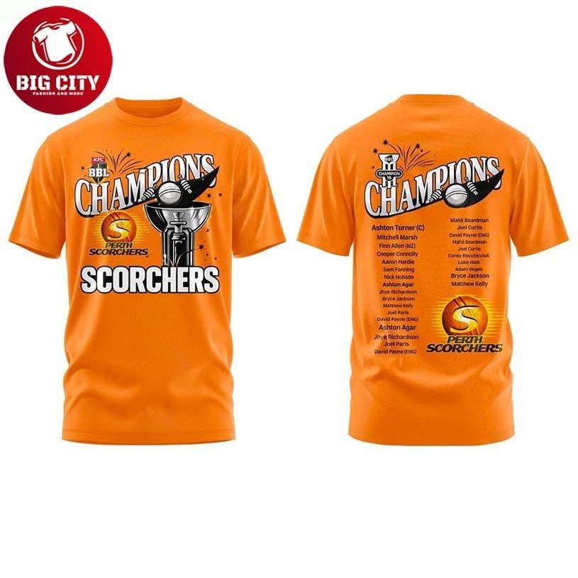 Perth Scorchers BBL Champions 2026 Two Sided Shirt