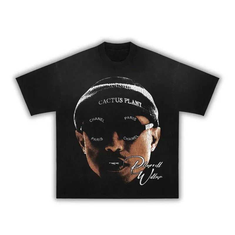 Pharrell Big Face T-Shirt Graphic Cotton Rap Tee Gift For Fans, Gift For Women Hoodie, Sweatshirt | UrbanDripWear.com