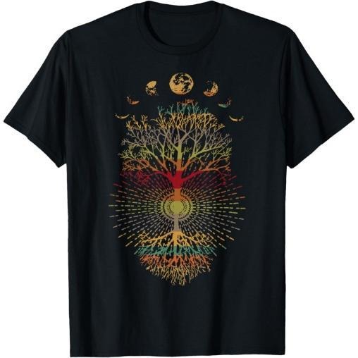 Phases of the Moon Retro 60's 70's Vibe Tree of Life T-Shirt Made in USA Hoodie, Sweatshirt | UrbanDripWear.com