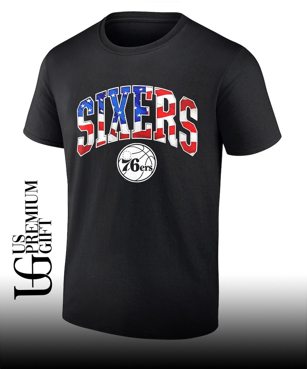 Philadelphia 76ers Sixers American flag NBA Basketball shirt