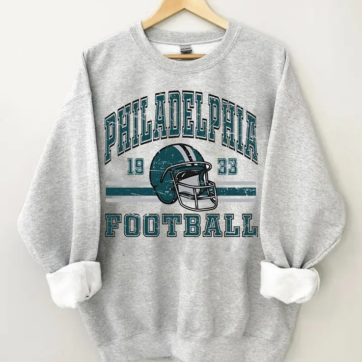Philadelphia Football Sweatshirt, Trendy Fan Gifts, Game Day Crewneck, Philadelphia Football Gift Fan T-Shirts, Hoodie