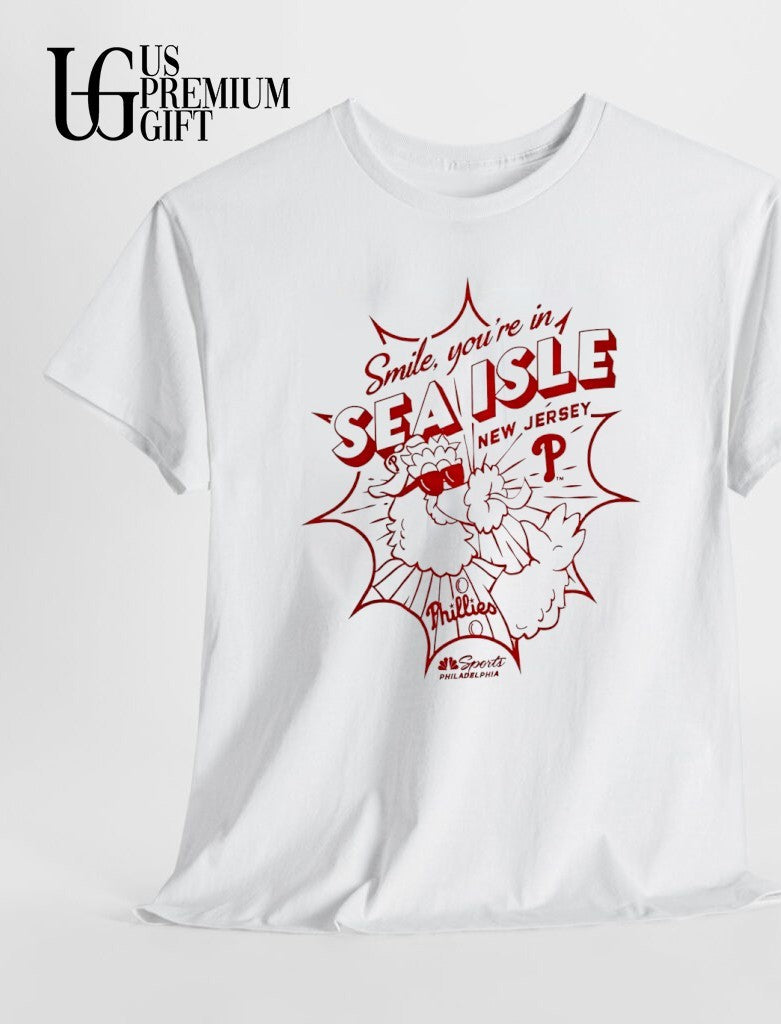 Phillie Phanatic Philadelphia Phillies baseball smile you’re in Sea Isle new jersey shirt