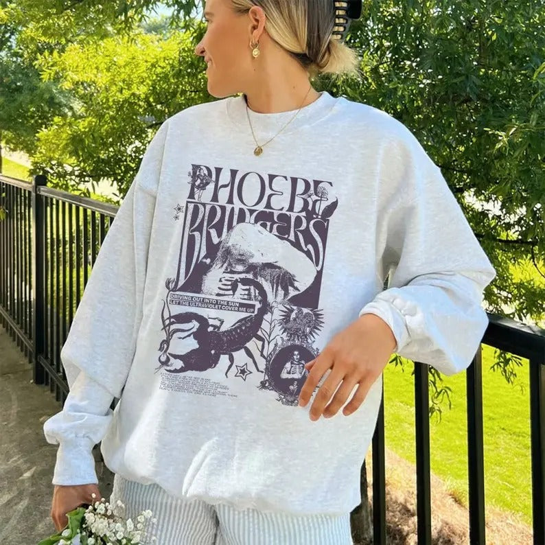 Phoebe Sweatshirt, Phoebe Merch, Bridgers Phoebe Trend Sweatshirt T-Shirts, Hoodie | UrbanDripWear.com
