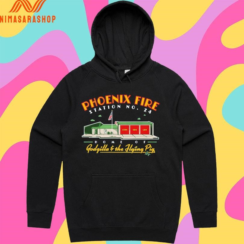 Phoenix Fire Station No 24 Home Of Godzilla And The Flying Pig Shirts