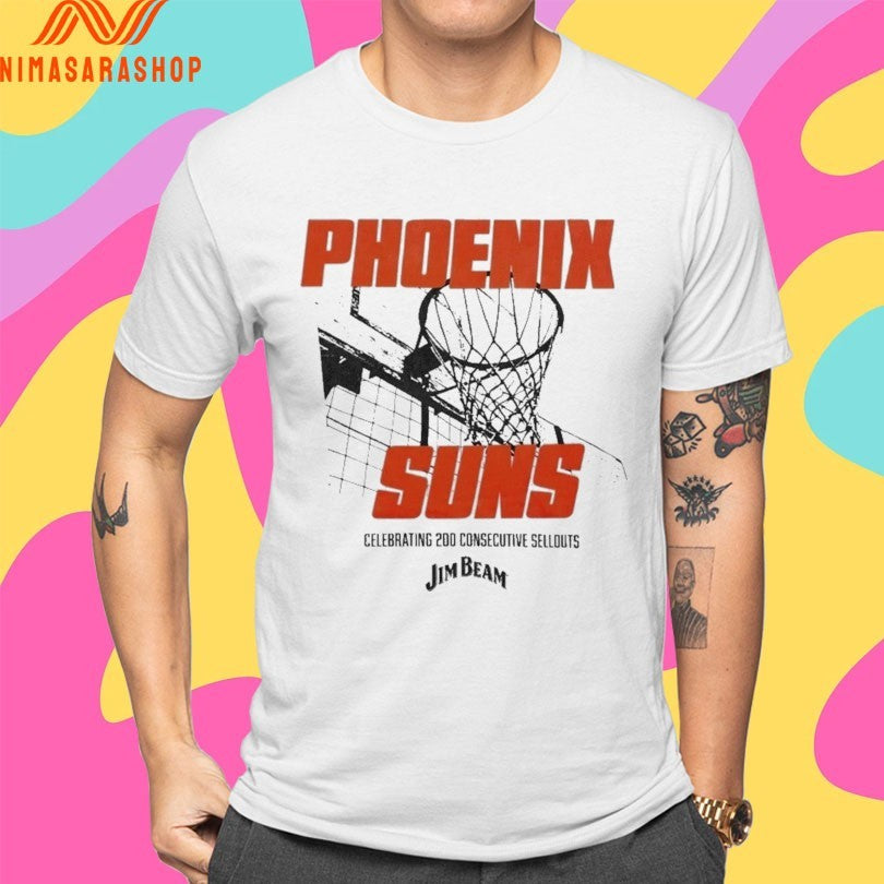 Phoenix Suns Celebrating 200 Consecutive Sellouts Jim Beam Shirts