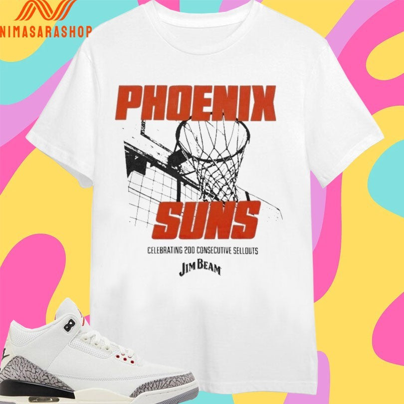 Phoenix Suns Celebrating 200 Consecutive Sellouts Jim Beam Shirts