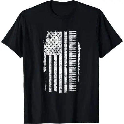 Piano T-Shirt - Keyboard USA Flag Pianist Gifts Music T-Shirt Made in USA Hoodie, Sweatshirt | UrbanDripWear.com