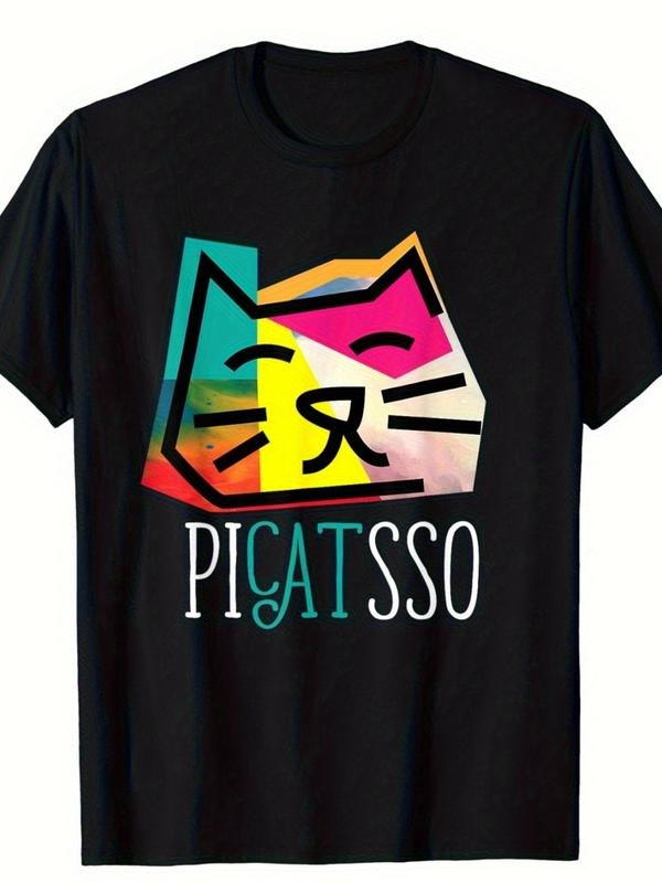 Picasso Style Cat T-Shirt For Art Lovers And Creative Souls Summer Streetwear Hoodie, Sweatshirt | UrbanDripWear.com