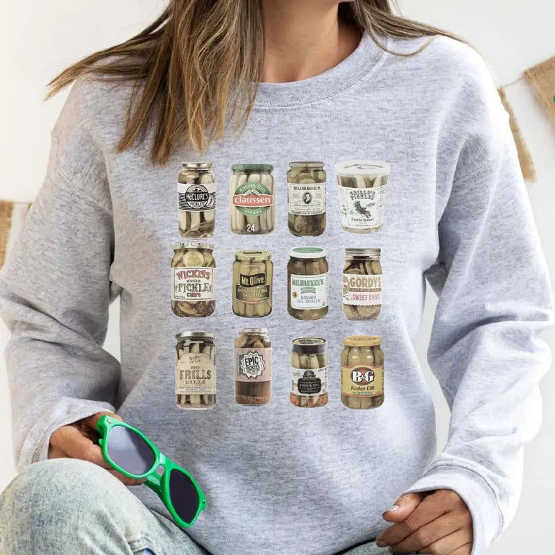 Pickle Jars Sweatshirt, Pickle Lover Gift Hoodie, Unisex Pickle Slut Sweater, Canning Food Long Sleeve. T-Shirts