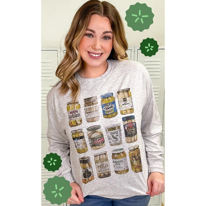 Pickle Obsessed Graphic Long Sleeve T-Shirt Hoodie, Sweatshirt | UrbanDripWear.com