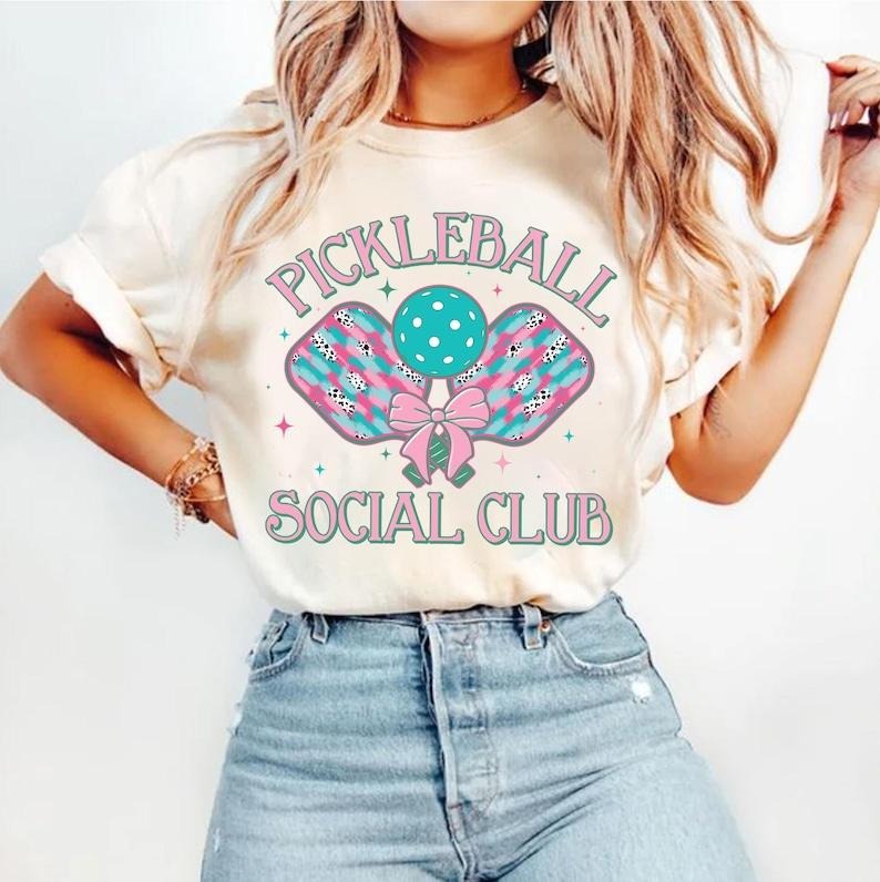 Pickleball Brushstroke Pickleball Preppy Social Club Coquette T-Shirt Hoodie, Sweatshirt | UrbanDripWear.com