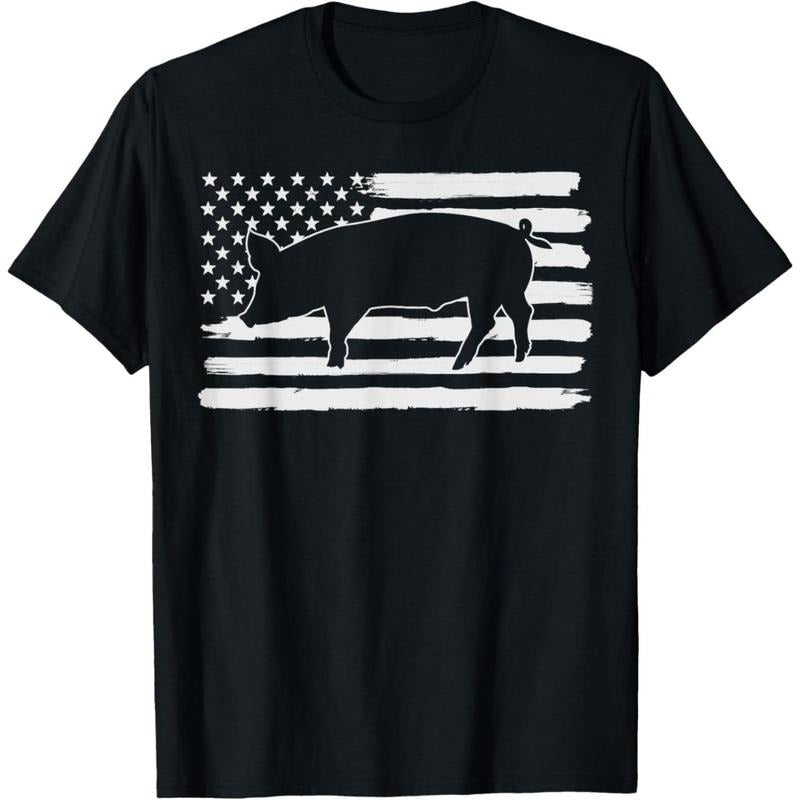 Pigs 4th Of July USA Flag US America T-Shirt made in usa Hoodie, Sweatshirt | UrbanDripWear.com
