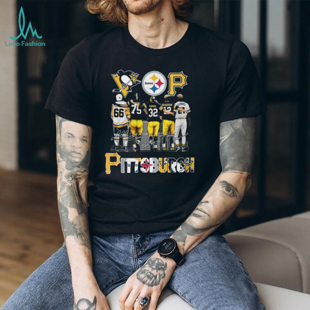 Pittsburgh Icons Team Trio T Shirt Lemieux 66, Greene 75, Clemente 21
