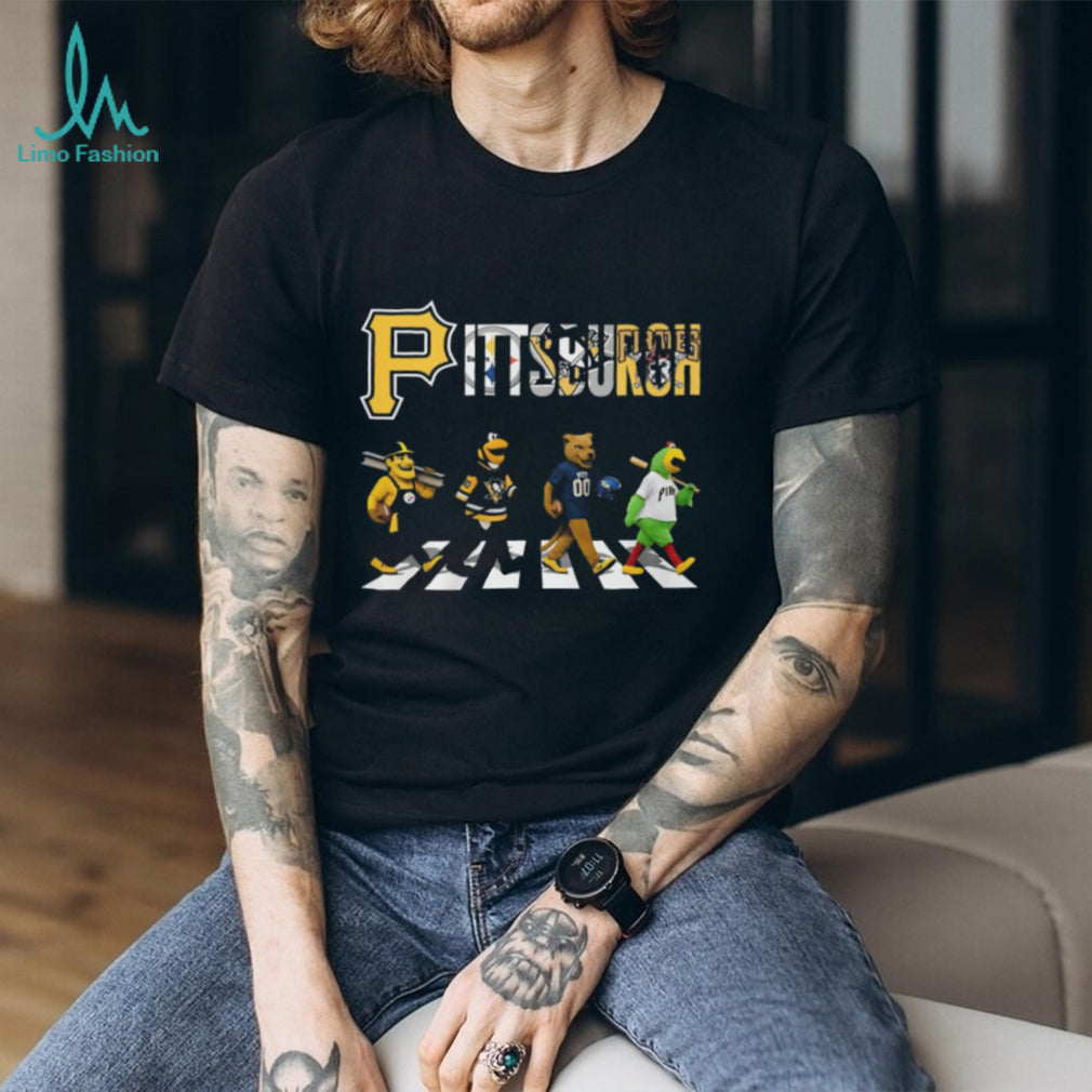 Pittsburgh Mascots Abbey Road Crossing Sports Fan T Shirt