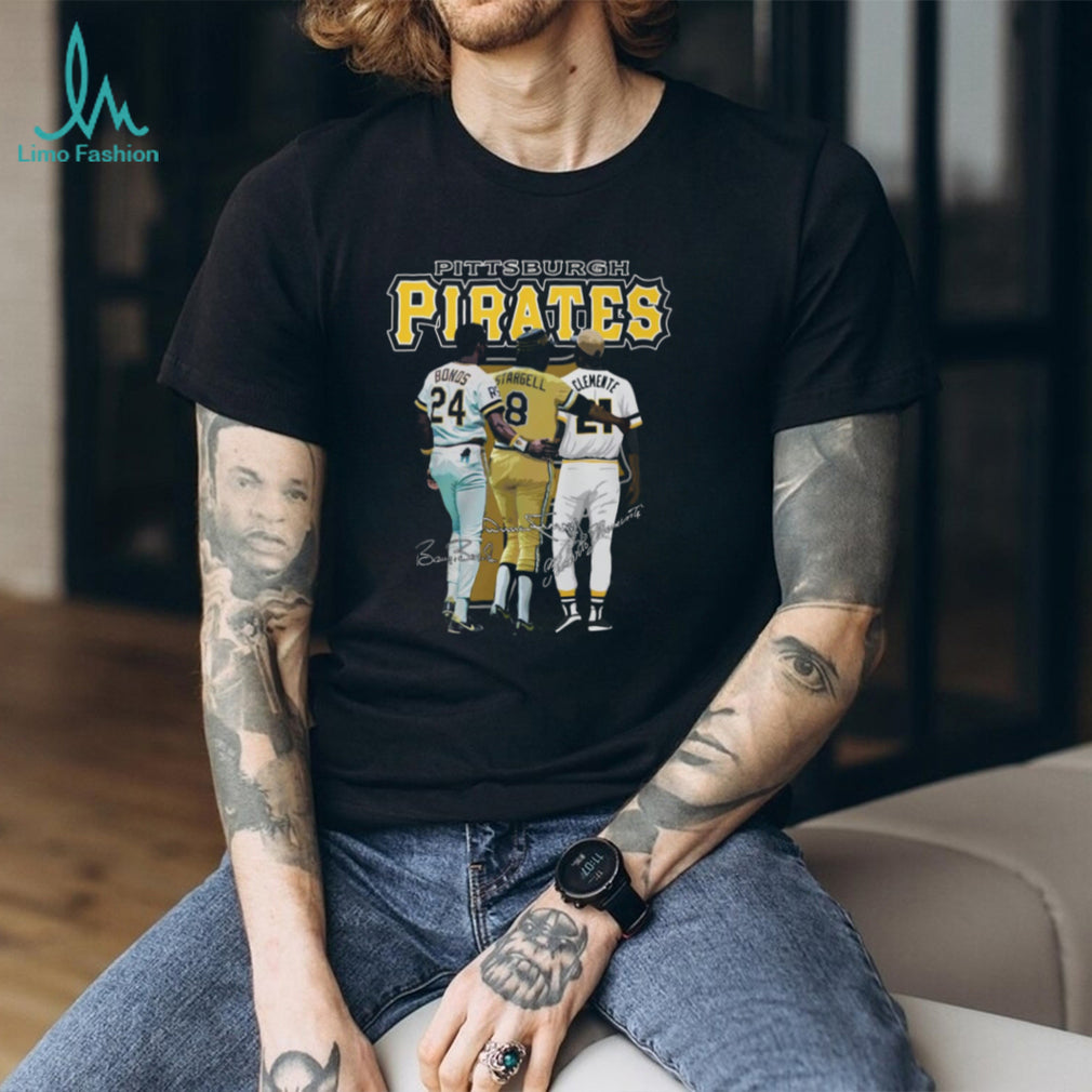 Pittsburgh Pirates Legends Bonds Stargell Clemente Signature T Shirt