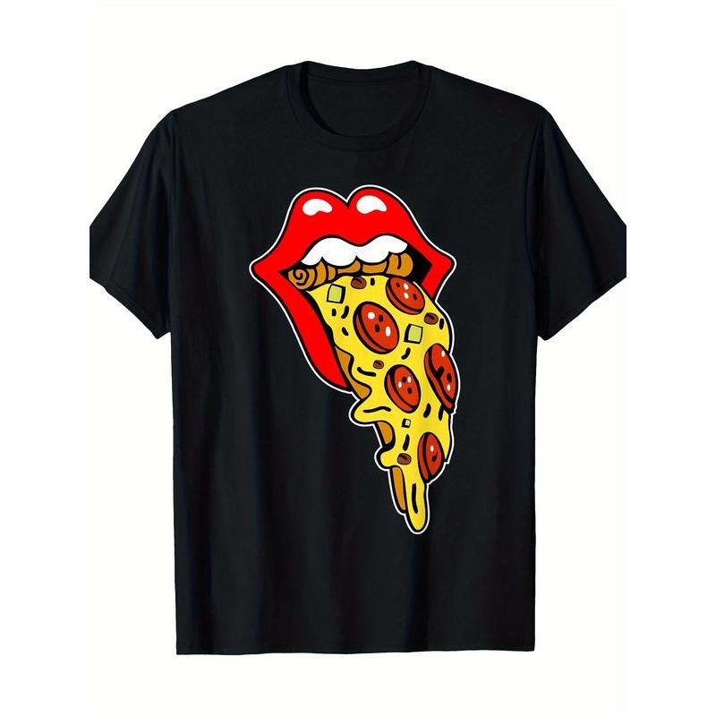 Pizza Mouth Lips T-Shirt -100% Cotton - 220g made in usa Hoodie, Sweatshirt | UrbanDripWear.com