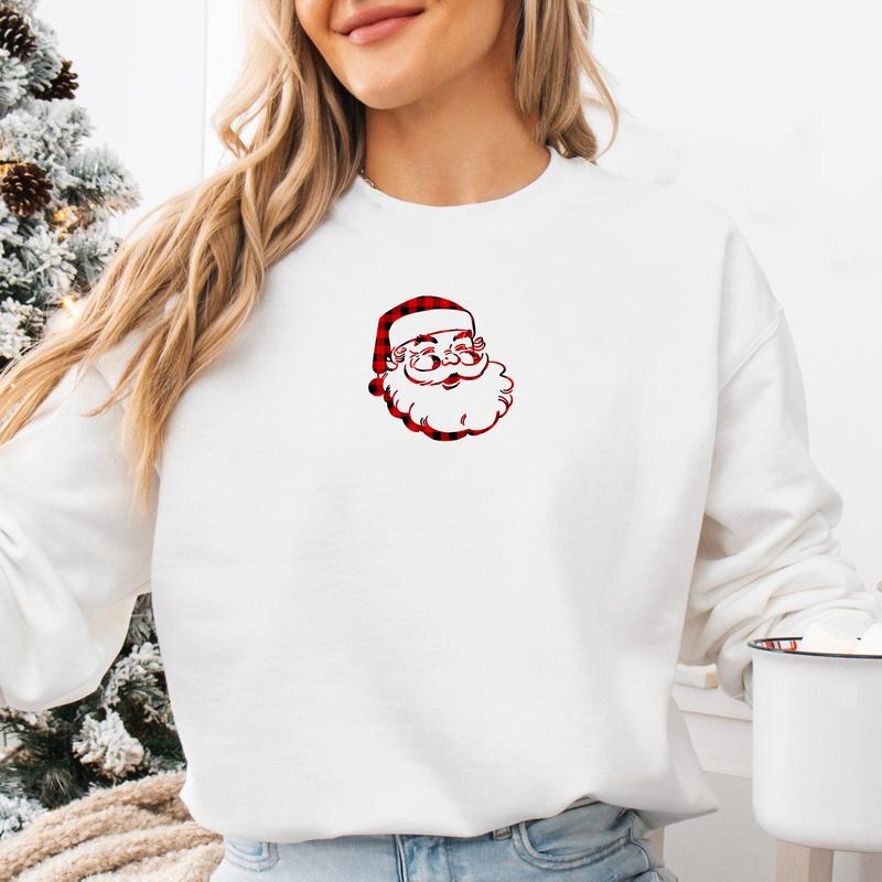 'Plaid Santa' Crewneck Sweatshirt T-Shirts, Hoodie | UrbanDripWear.com
