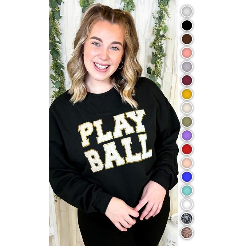 Play Ball Ideal Chenille Sweatshirt T-Shirts, Hoodie | UrbanDripWear.com