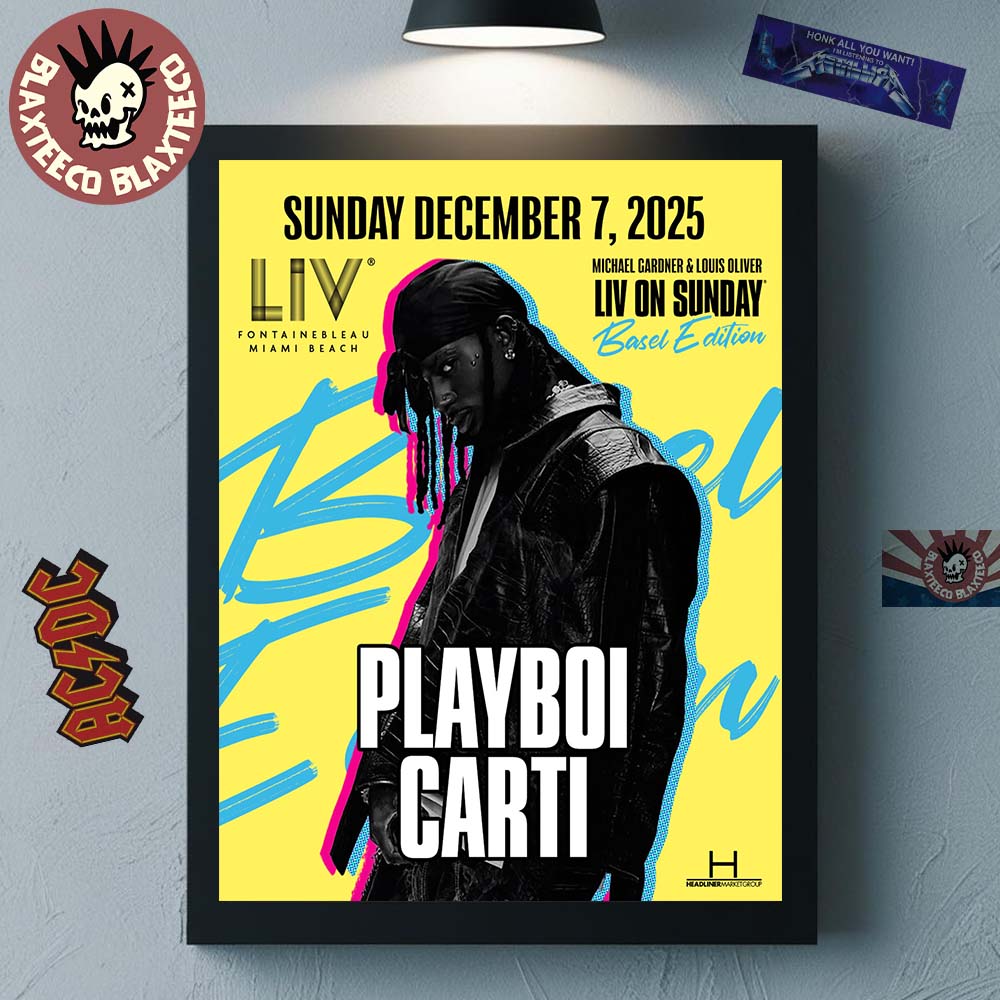 Playboi Carti Live At LIV Miami On December 7 2025 Basel Edition Home Decor Poster Canvas
